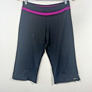 Nike‎ Dri Fit Crop Pants Womens M Black Performance Capri Gym  Athletic